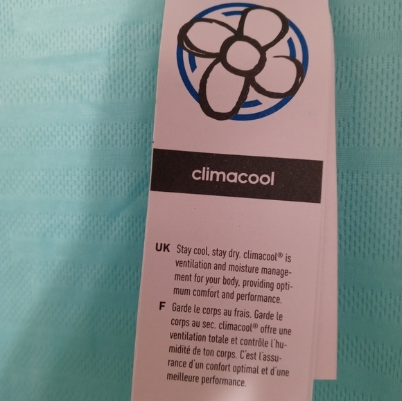 Adidas Climacool long Sleeve Pastel Green Mesh Reflective Logo Athletic Shirt - Picture 6 of 8